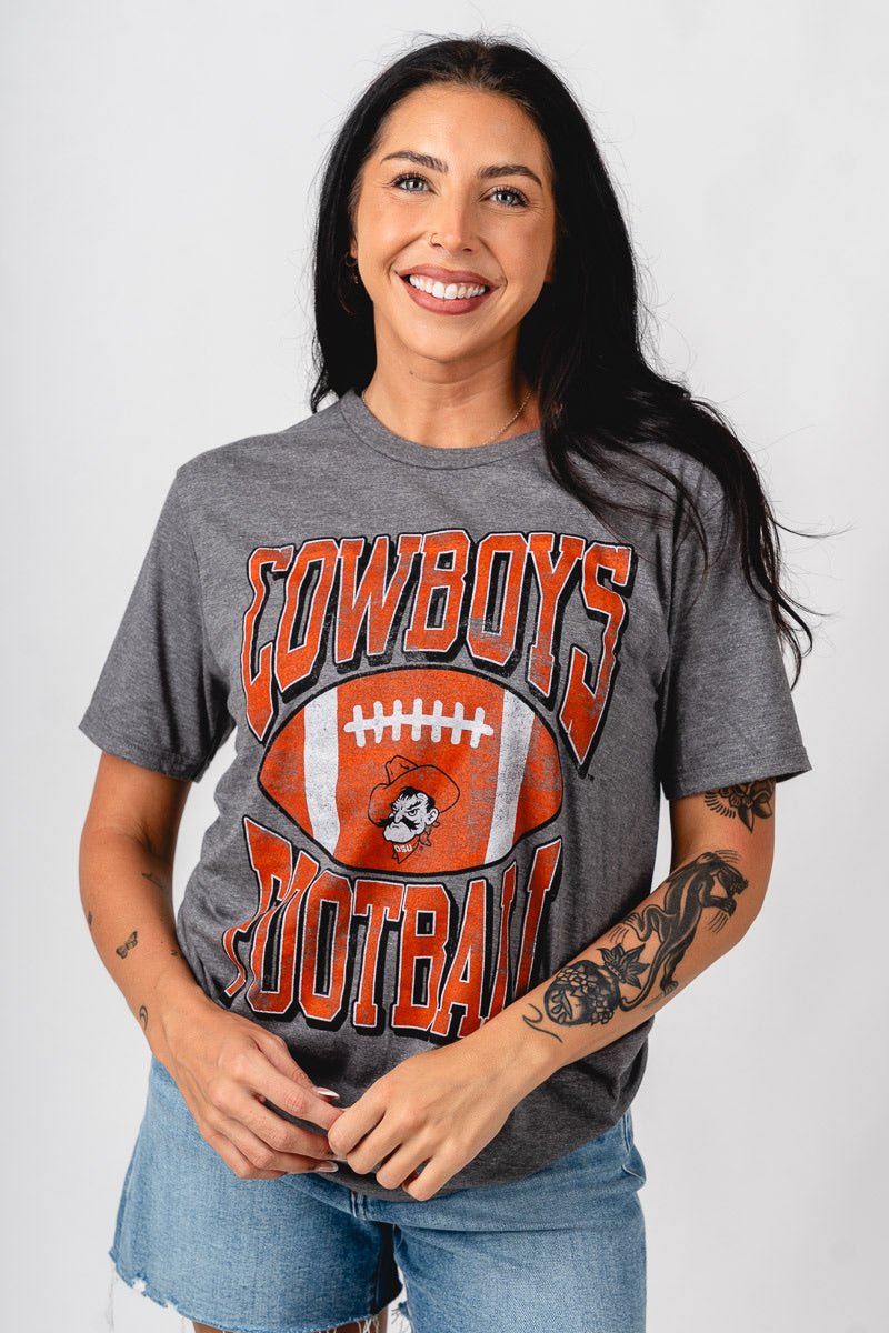 OSU OSU Cowboys football unisex t-shirt grey T-shirt | Lush Fashion Lounge Trendy Oklahoma State Cowboys Apparel & Cute Gameday T-Shirts