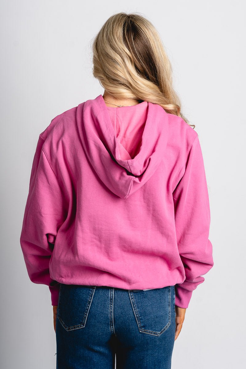 Remi bubble hem hoodie bubblegum