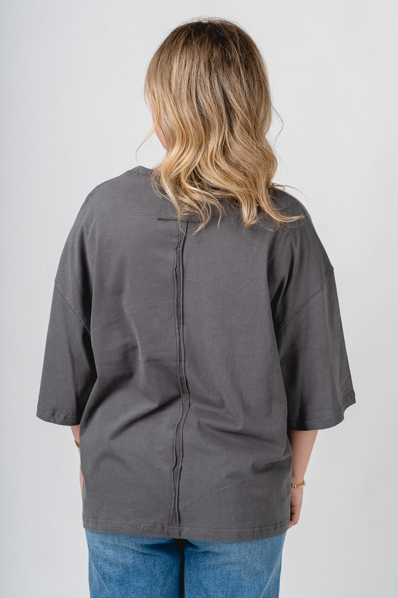 Oversized short sleeve t-shirt charcoal