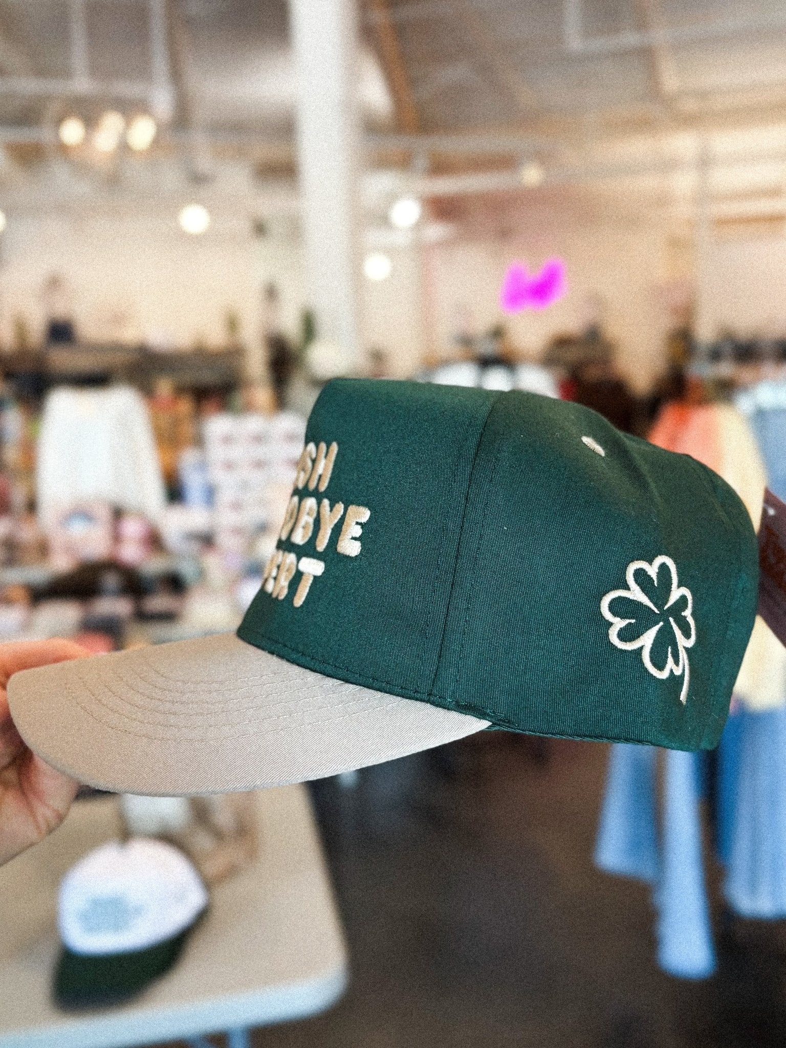 Irish goodbye expert hat green/khaki - Trendy St. Patrick's T-Shirts at Lush Fashion Lounge Boutique in Oklahoma City