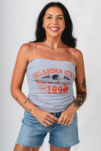 OSU OSU Cowboys football icon tube top grey top | Lush Fashion Lounge Trendy Oklahoma State Cowboys Apparel & Cute Gameday T-Shirts