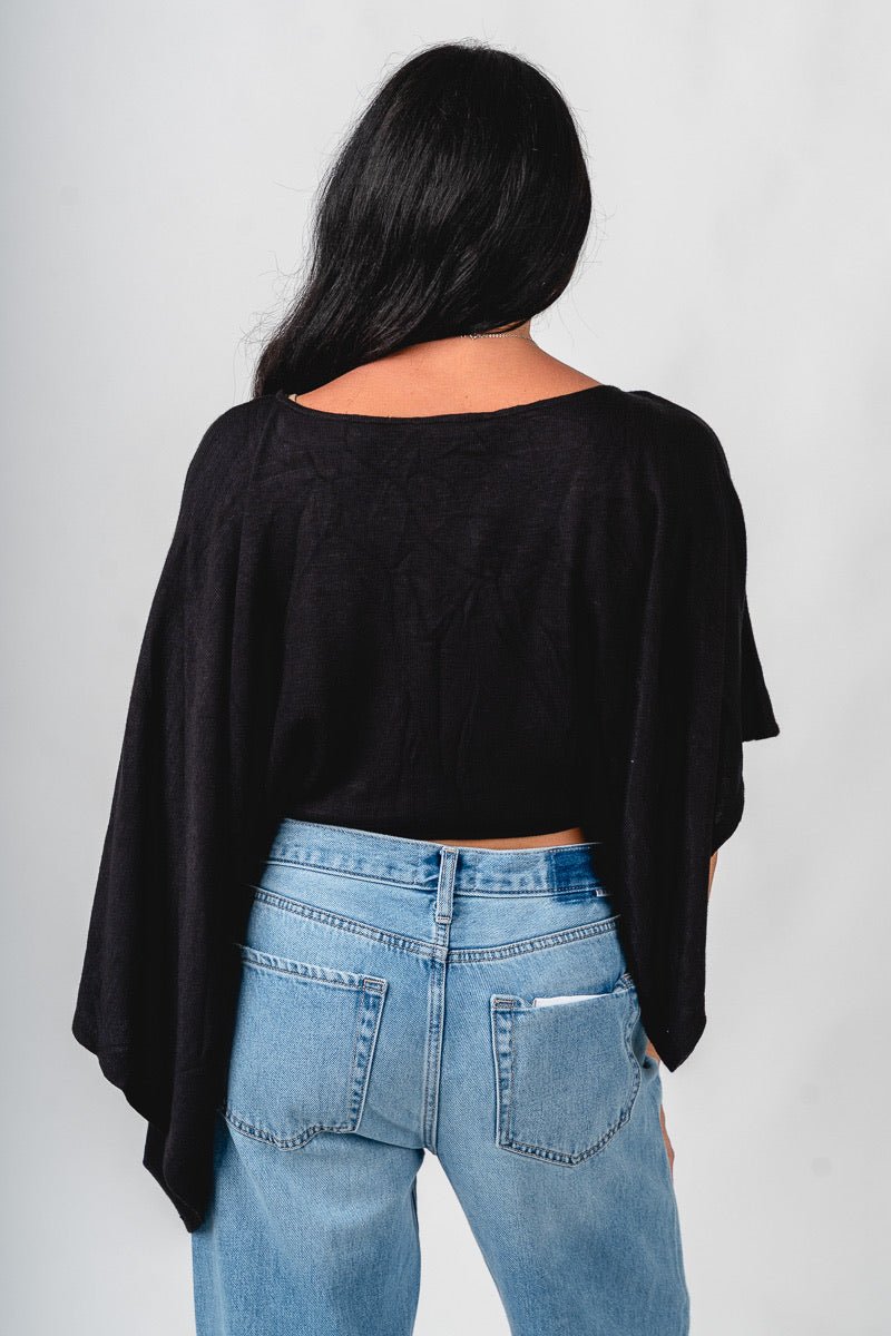 Asymmetrical lightweight sweater black