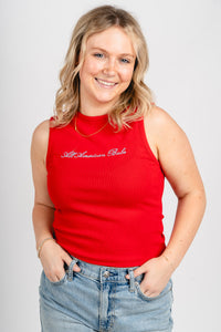 All American babe tank top red - Trendy tank top - Cute American Summer Collection at Lush Fashion Lounge Boutique in Oklahoma City