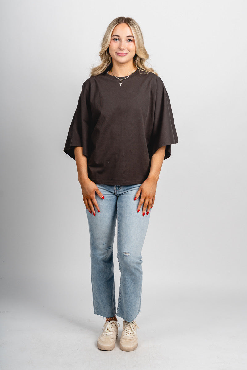 Short sleeve crew neck t-shirt charcoal