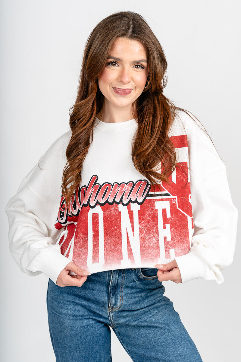 OU Sooners Conway crop sweatshirt white