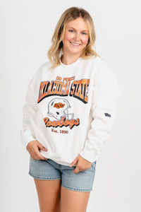 OSU OSU Cowboys classic era sweatshirt white Sweatshirt | Lush Fashion Lounge Trendy Oklahoma State Cowboys Apparel & Cute Gameday T-Shirts