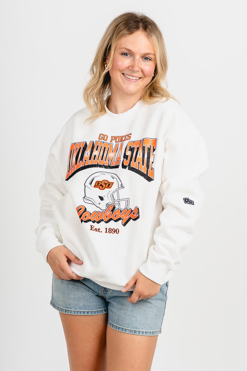OSU OSU Cowboys classic era sweatshirt white Sweatshirt | Lush Fashion Lounge Trendy Oklahoma State Cowboys Apparel & Cute Gameday T-Shirts