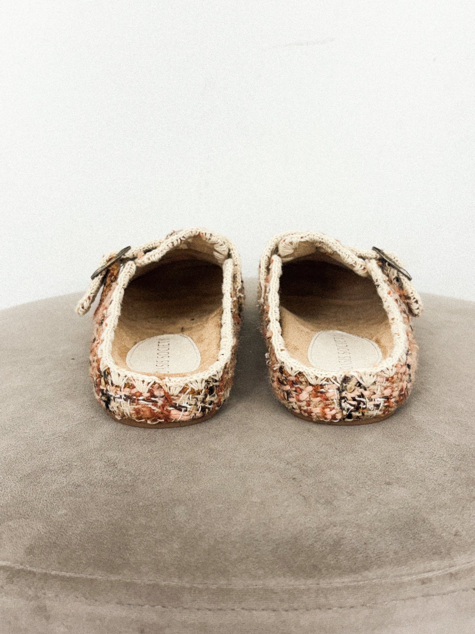 Teri tweed buckle mule chai Stylish Shoes - Womens Fashion Shoes at Lush Fashion Lounge Boutique in Oklahoma City