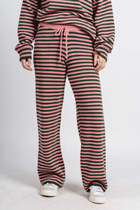 Striped sweater pants green/pink | Lush Fashion Lounge: women's boutique pants, boutique women's pants, affordable boutique pants, women's fashion pants