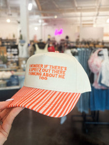 Spritz thinking about me too hat natural/orange - Trendy Gifts at Lush Fashion Lounge Boutique in Oklahoma City