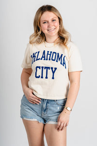 Oklahoma City simple comfort colors crop t-shirt - Trendy Oklahoma City Basketball T-Shirts Lush Fashion Lounge Boutique in Oklahoma City