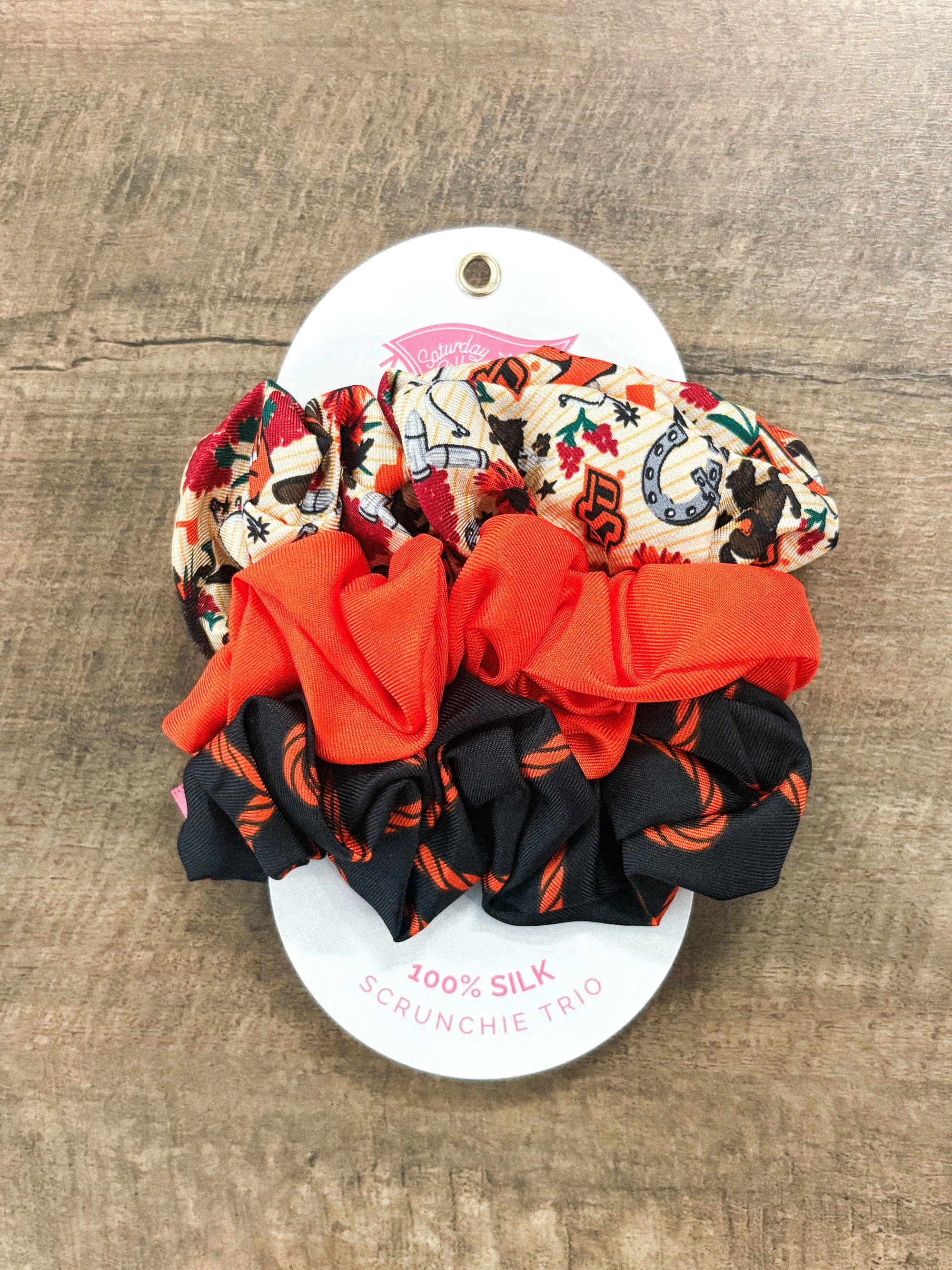 OSU Cowboys silk scrunchie set of 3