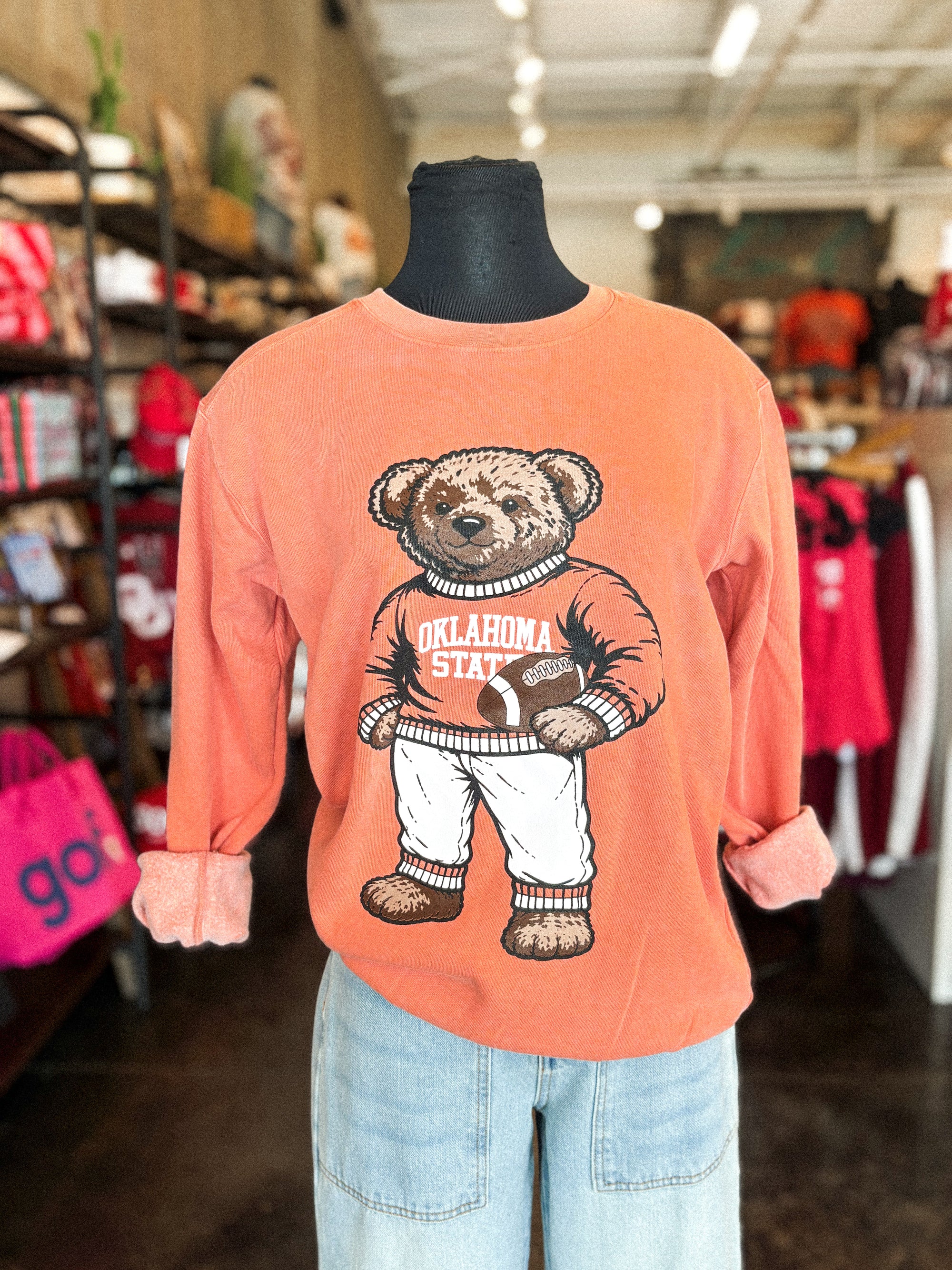 OSU teddy bear comfort colors sweatshirt orange