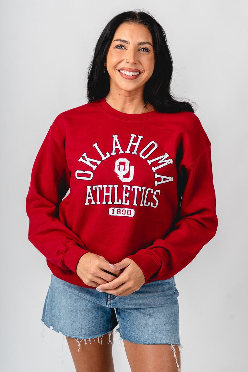 OU OU athletic 1890 crew neck sweatshirt cardinal Sweatshirt | Lush Fashion Lounge Trendy Oklahoma University Sooners Apparel & Cute Gameday T-Shirts