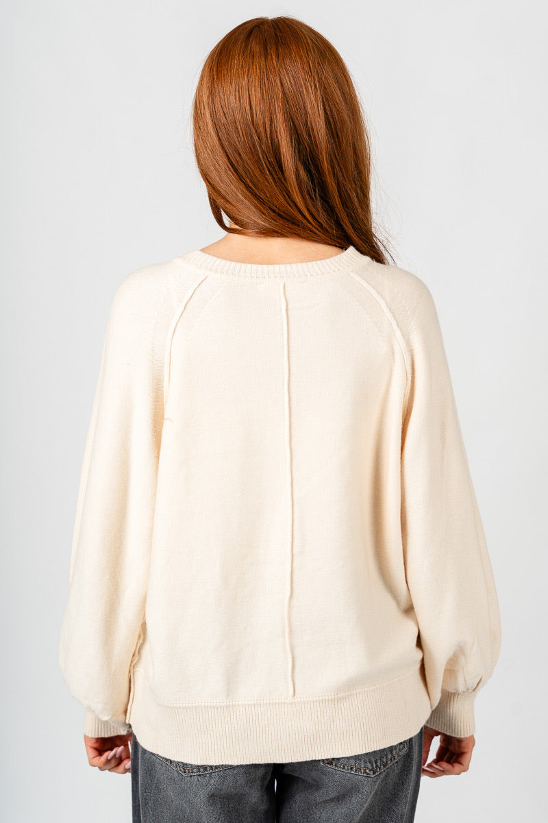 Henley sweater ivory