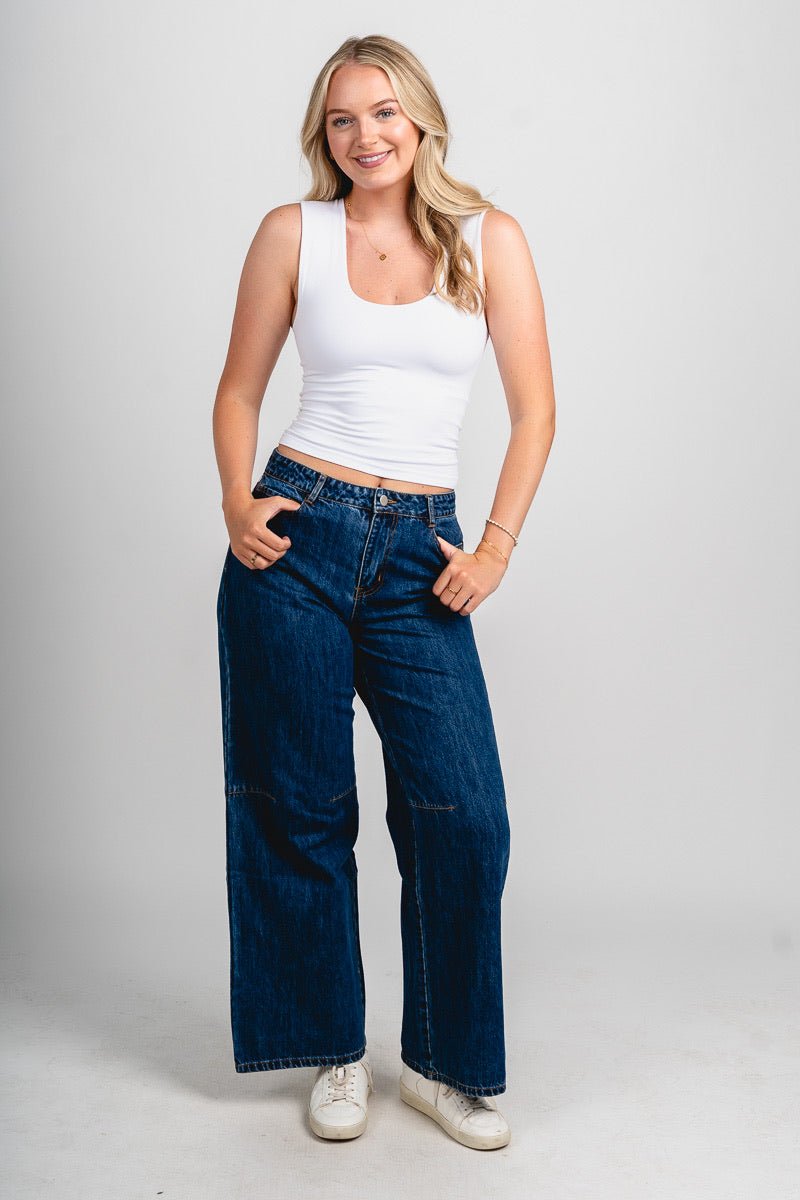 Low rise American flag jeans dark denim - Adorable jeans - Stylish Patriotic Summer Graphic Tees at Lush Fashion Lounge Boutique in OKC