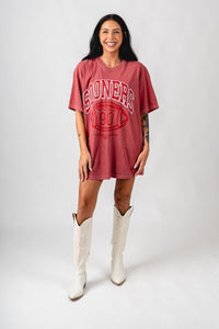 OU OU Sooners campus classic oversized t-shirt crimson T-shirt | Lush Fashion Lounge Trendy Oklahoma University Sooners Apparel & Cute Gameday T-Shirts