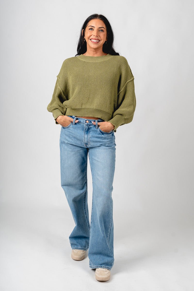 Mock neck boxy sweater olive – Unique Sweaters | Lounging Sweaters and Womens Fashion Sweaters at Lush Fashion Lounge Boutique in Oklahoma City