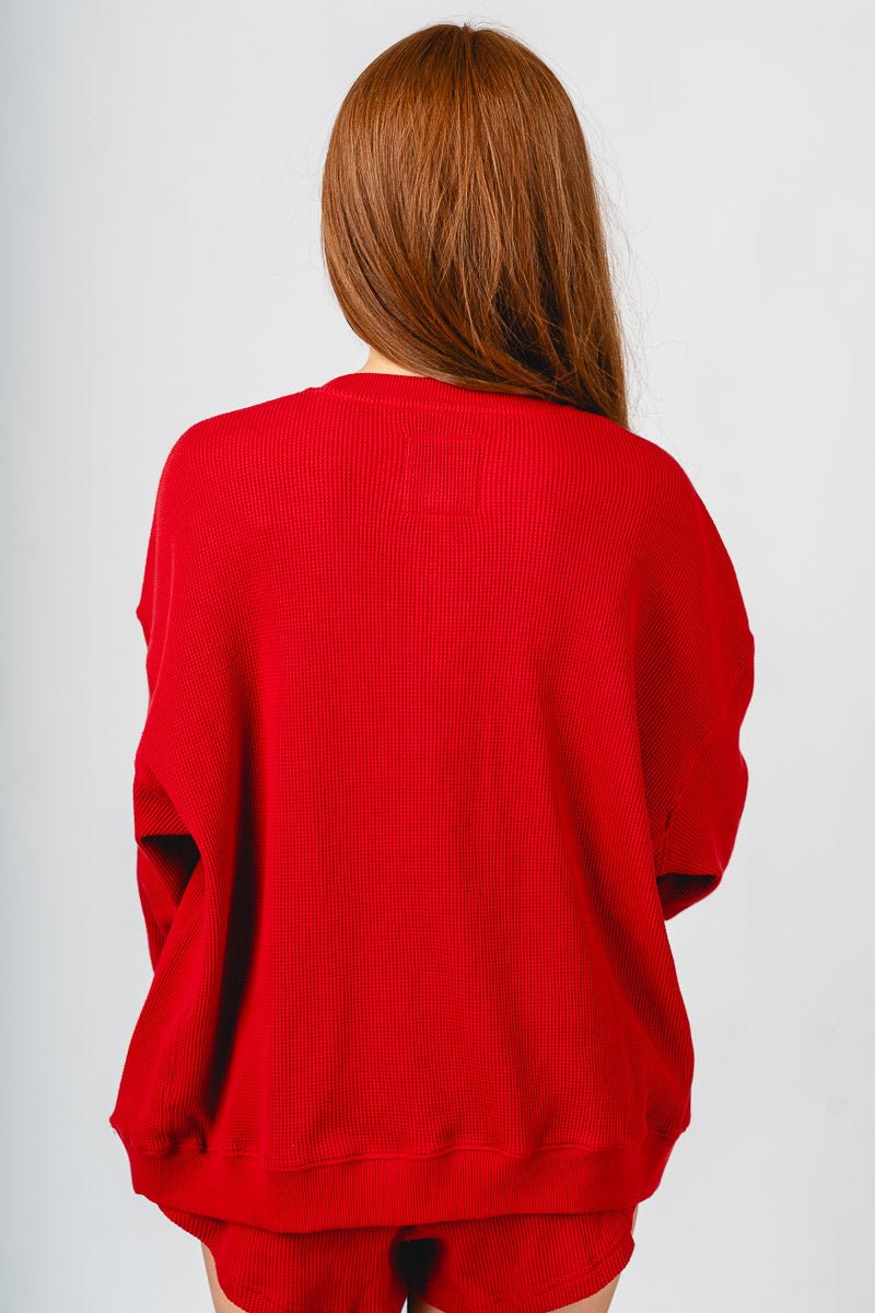 OU Sooners stitched waffle top red