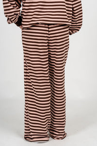 Striped sweatpants pink/brown | Lush Fashion Lounge: women's boutique pants, boutique women's pants, affordable boutique pants, women's fashion pants