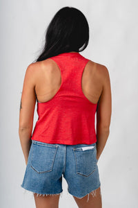 OU OU Sooners boomer sooner racerback tank top red tank top | Lush Fashion Lounge Trendy Oklahoma University Sooners Apparel & Cute Gameday T-Shirts