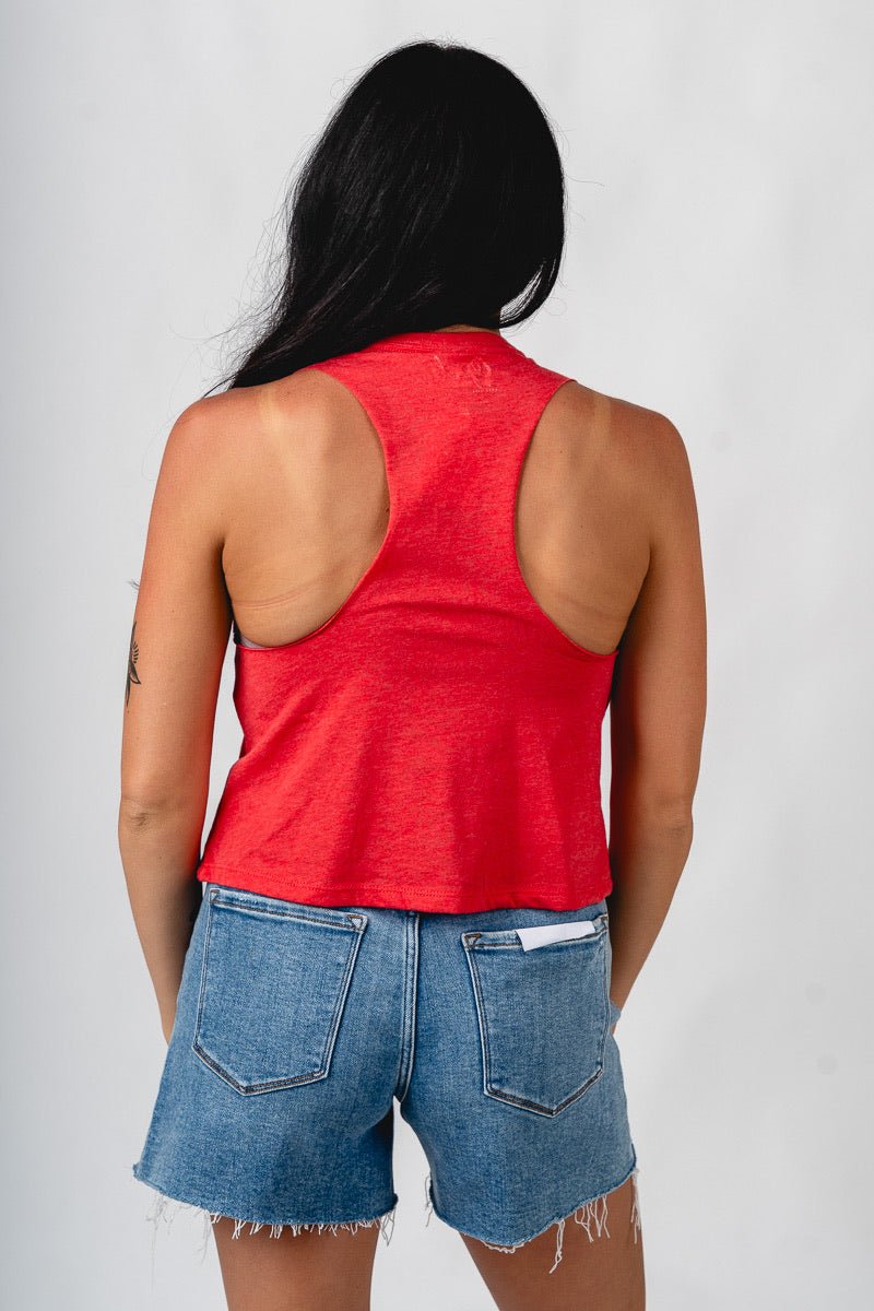 OU OU Sooners boomer sooner racerback tank top red tank top | Lush Fashion Lounge Trendy Oklahoma University Sooners Apparel & Cute Gameday T-Shirts