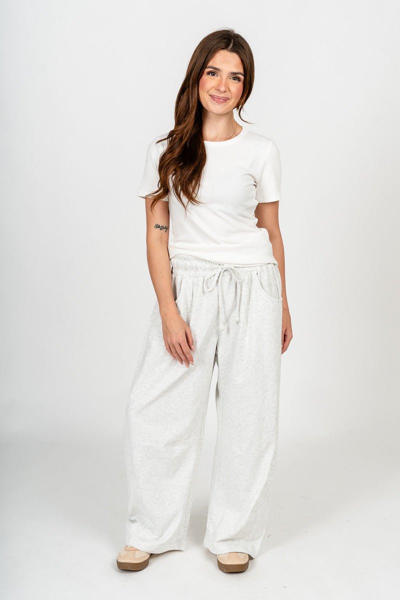 Barrel leg sweatpants cloud mist - Stylish sweatpants - Trendy Lounge Sets at Lush Fashion Lounge Boutique in Oklahoma City