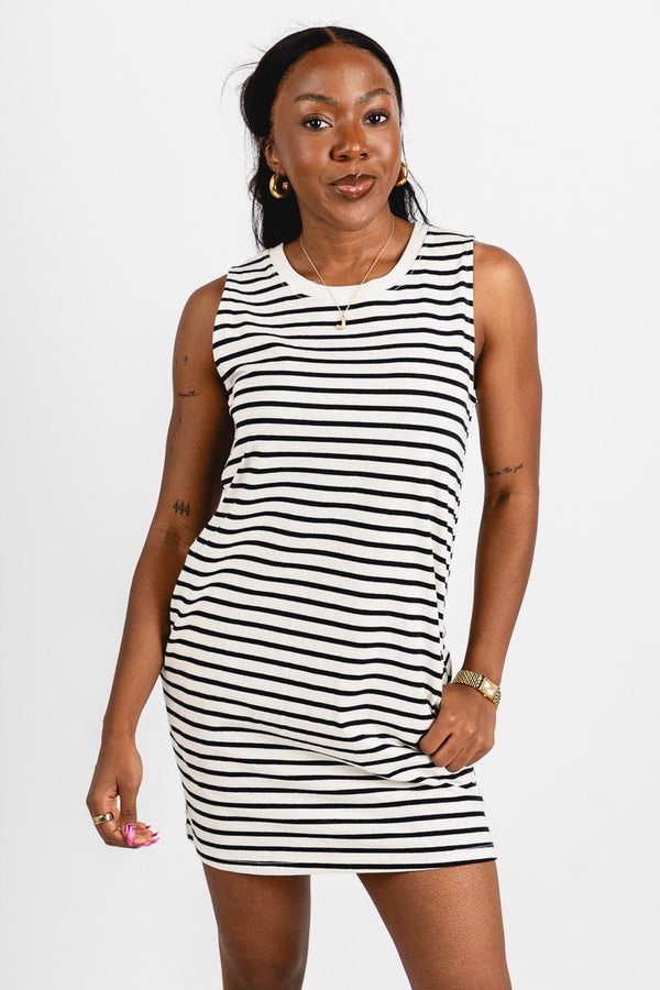 Striped tank dress Black/white Black/white / Large