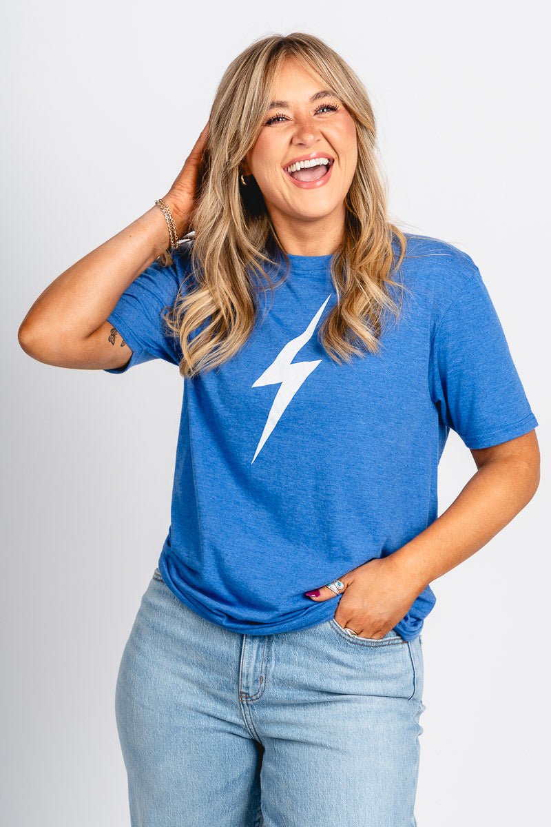 OKC bolt unisex t-shirt royal - Trendy Oklahoma City Basketball T-Shirts Lush Fashion Lounge Boutique in Oklahoma City