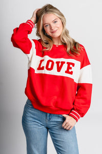 Z Supply Love sweatshirt kiss me red - Z Supply Sweatshirt - Z Supply Tops, Dresses, Tanks, Tees, Cardigans, Joggers and Loungewear at Lush Fashion Lounge