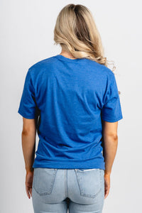 OKC basketball retro collage t-shirt royal - Vintage OKC Basketball T-Shirts at Lush Fashion Lounge Boutique in Oklahoma City