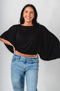 Asymmetrical lightweight sweater black – Stylish Sweaters | Boutique Sweaters at Lush Fashion Lounge Boutique in Oklahoma City