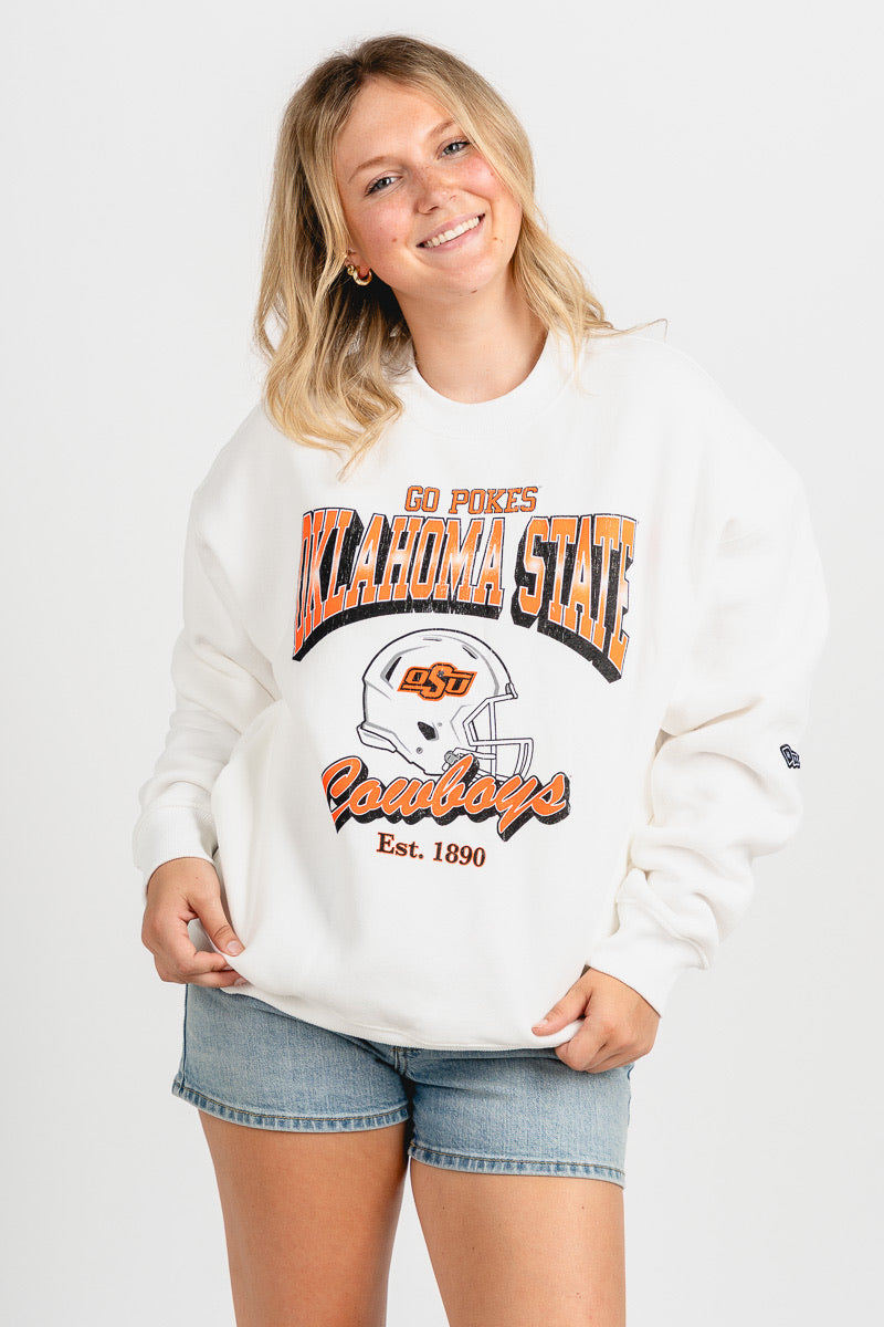 OSU OSU Cowboys classic era sweatshirt white Sweatshirt | Lush Fashion Lounge Trendy Oklahoma State Cowboys Apparel & Cute Gameday T-Shirts
