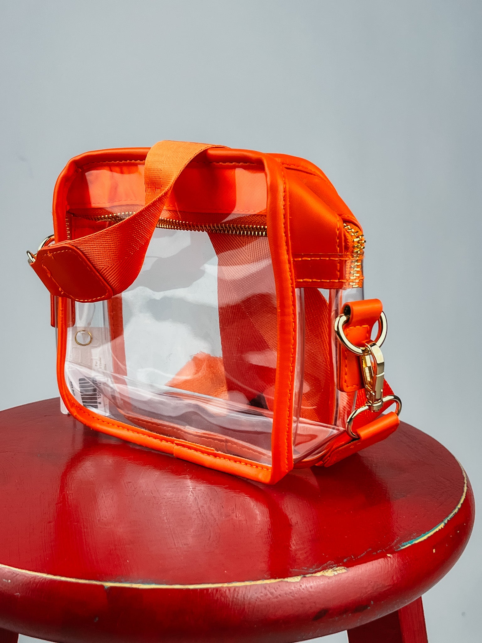 Clear crossbody bag orange - Trendy Bags at Lush Fashion Lounge Boutique in Oklahoma City