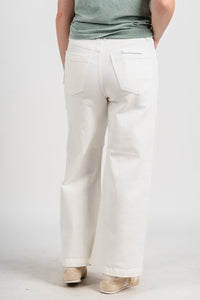 Daze valley girl high rise wide ankle jeans lamb | Lush Fashion Lounge: boutique women's jeans, fashion jeans for women, affordable fashion jeans, cute boutique jeans