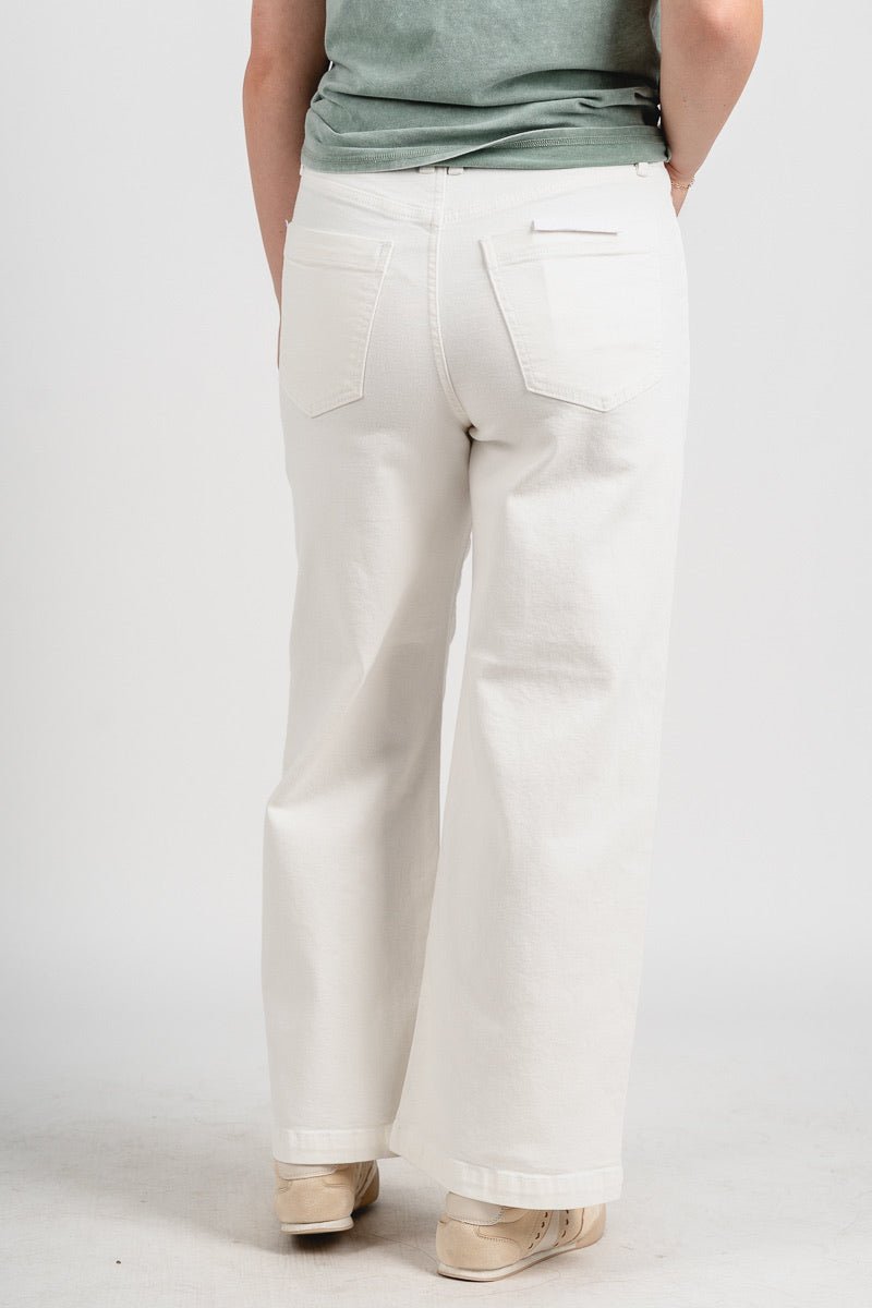 Daze valley girl high rise wide ankle jeans lamb | Lush Fashion Lounge: boutique women's jeans, fashion jeans for women, affordable fashion jeans, cute boutique jeans