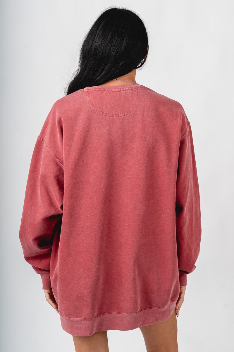 OU OU Sooners 1890 football oversized sweatshirt crimson Sweatshirt | Lush Fashion Lounge Trendy Oklahoma University Sooners Apparel & Cute Gameday T-Shirts