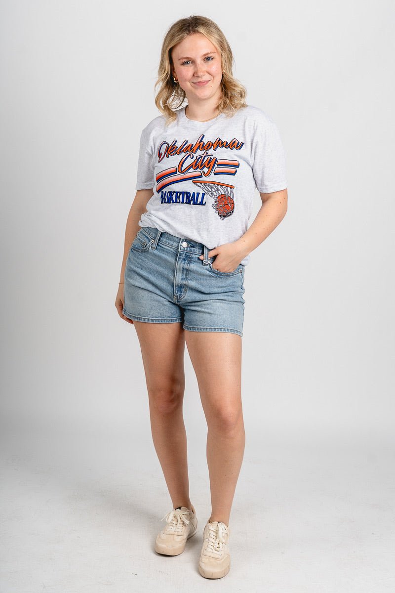 Oklahoma City basketball script swish unisex t-shirt - Trendy OKC Thunder T-Shirts at Lush Fashion Lounge Boutique in Oklahoma City