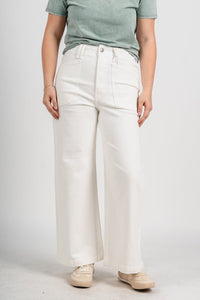 Daze valley girl high rise wide ankle jeans lamb | Lush Fashion Lounge: boutique women's jeans, fashion jeans for women, affordable fashion jeans, cute boutique jeans