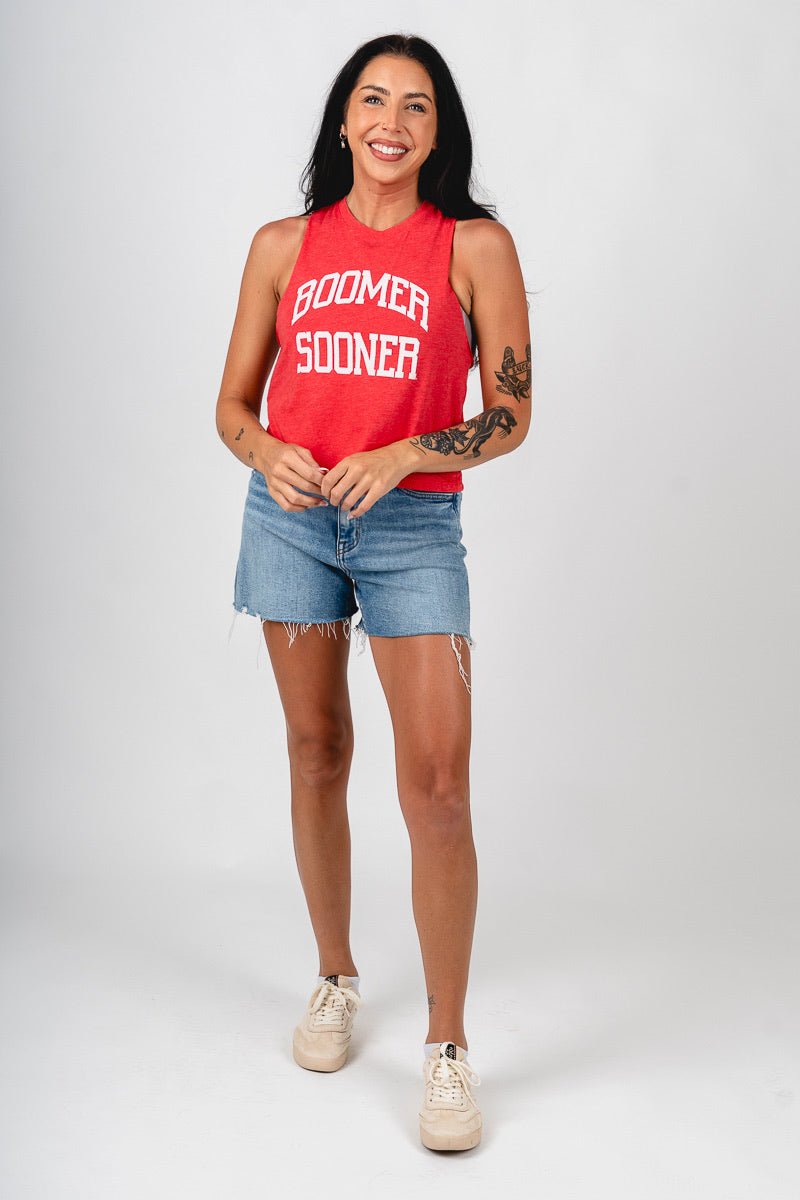 OU OU Sooners boomer sooner racerback tank top red tank top | Lush Fashion Lounge Trendy Oklahoma University Sooners Apparel & Cute Gameday T-Shirts