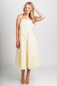 Sleeveless midi dress butter - Trendy dress - Fashion Dresses at Lush Fashion Lounge Boutique in Oklahoma City