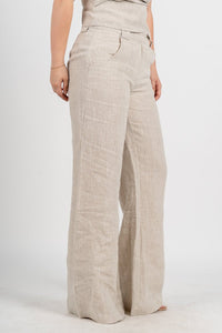 Reba linen pants melange | Lush Fashion Lounge: women's boutique pants, boutique women's pants, affordable boutique pants, women's fashion pants