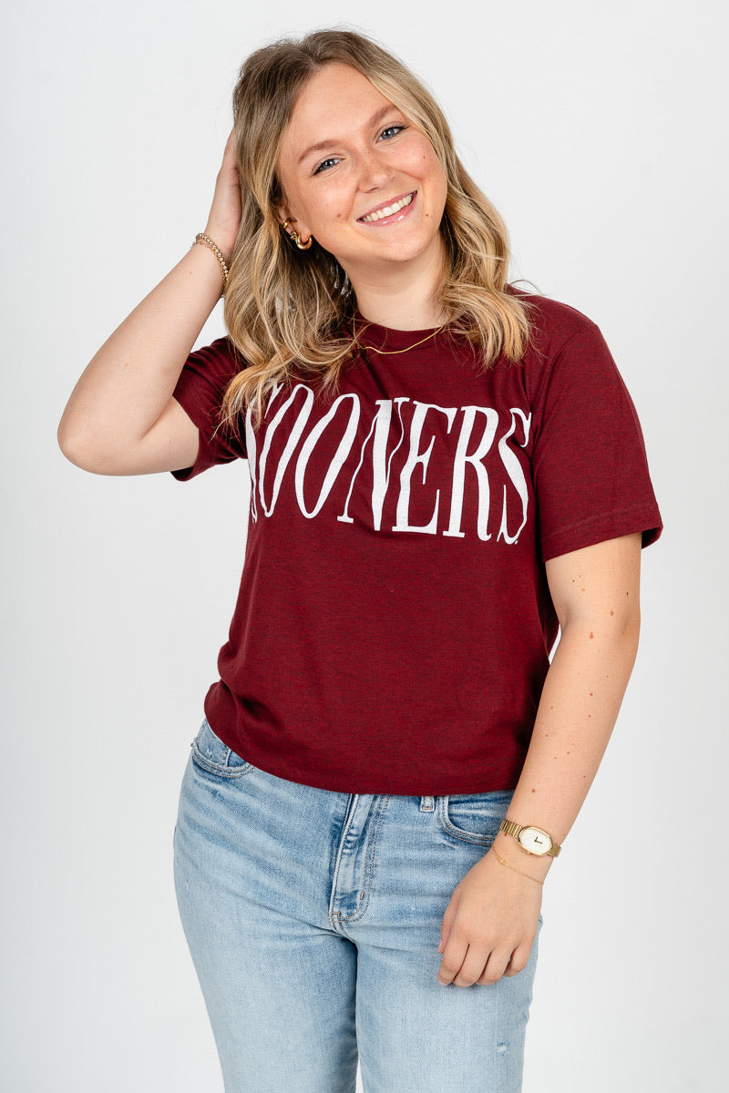 OU Sooners simple font unisex t-shirt crimson