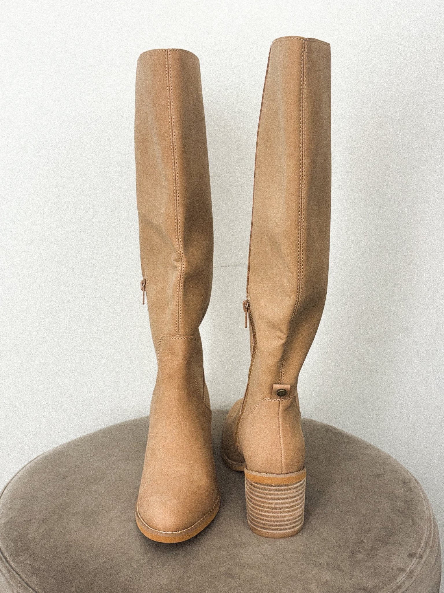 Juno knee high boots sand - Affordable shoes - Boutique Shoes at Lush Fashion Lounge Boutique in Oklahoma City