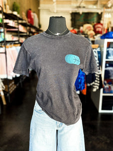 OKC basketball fade vintage wash tee vintage black - Trendy OKC Apparel at Lush Fashion Lounge Boutique in Oklahoma City