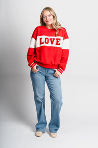 Z Supply Love sweatshirt kiss me red - Z Supply Sweatshirt - Z Supply Tees & Tanks at Lush Fashion Lounge Trendy Boutique Oklahoma City