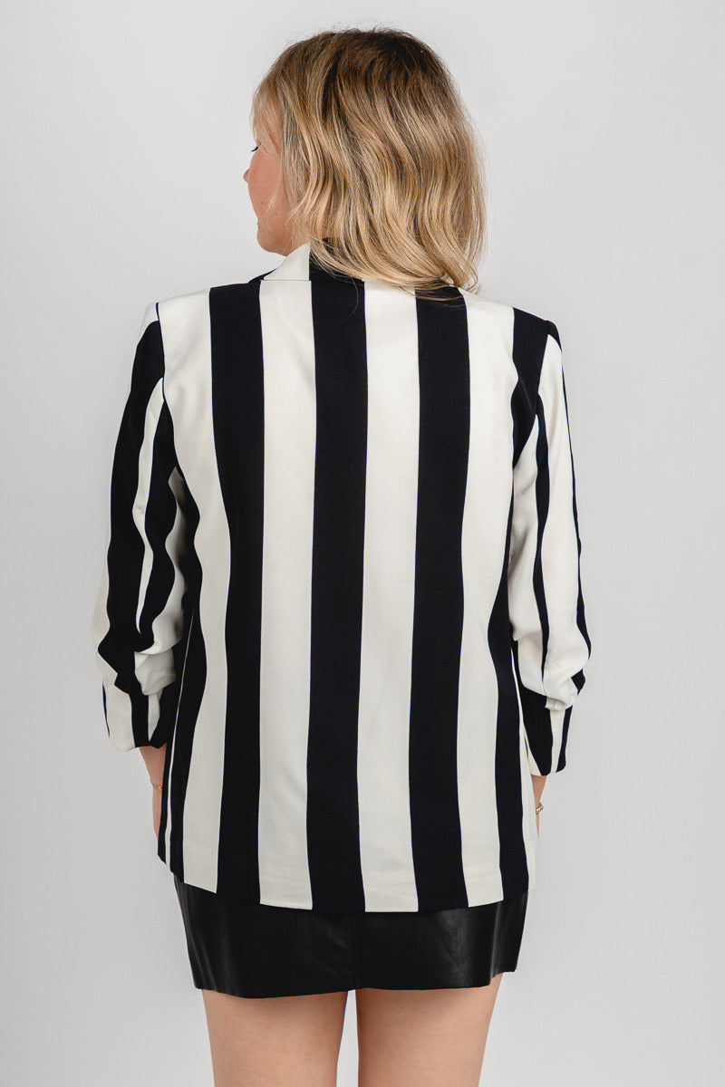 Striped blazer black/ivory
