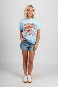 OKC basketball swish ball tie dye t-shirt fiji blue - Oklahoma City inspired graphic t-shirts at Lush Fashion Lounge Boutique in Oklahoma City