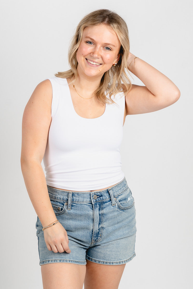 Double layer tank top white