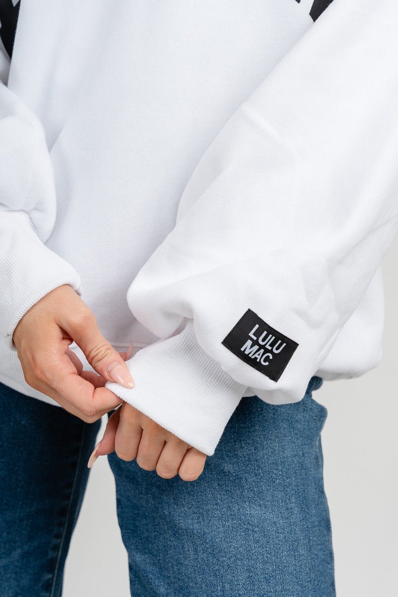 LuLu Mac puff sweatshirt white/black